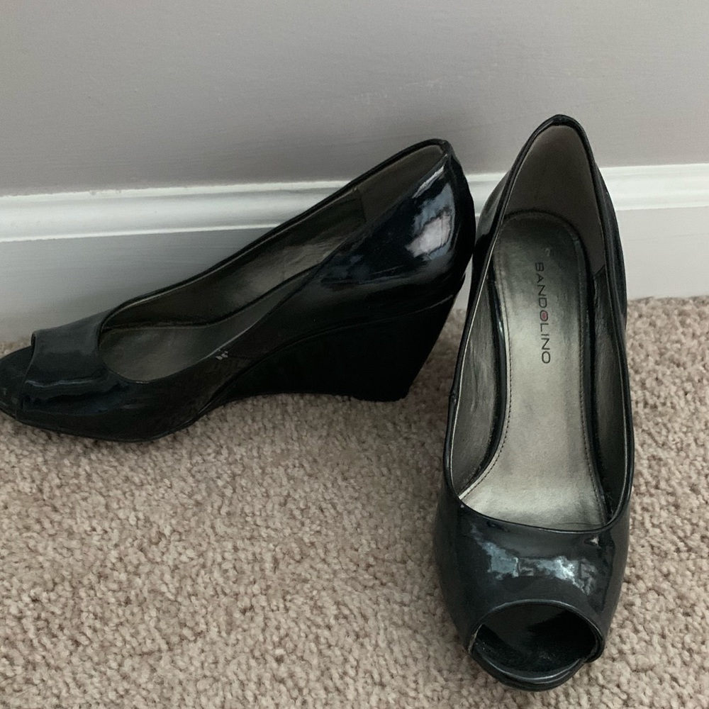 Bandolino Patent Leather Wedges